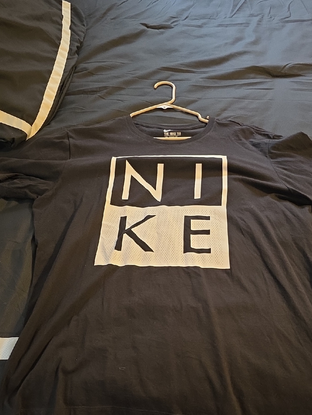 Nike Black Tee with White Block Logo